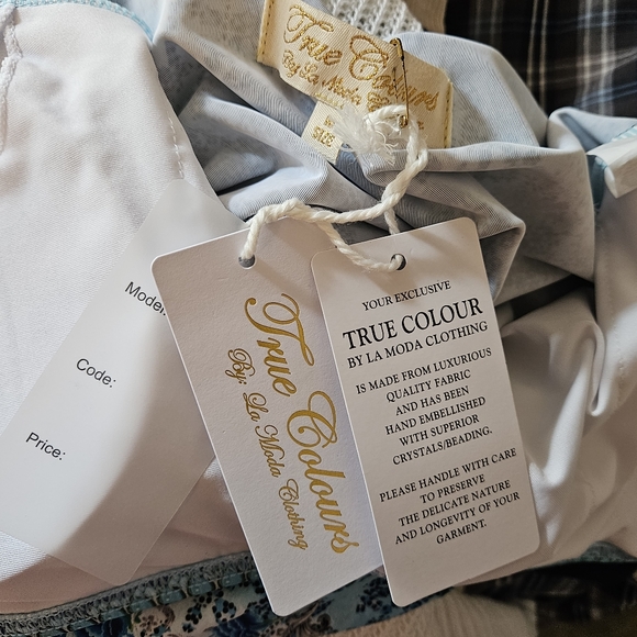 NWT Gorgeous La Moda True Colors Crystal Embellished  Bathing Suit SZ Med - Picture 3 of 16